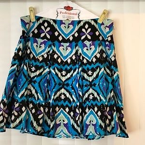 INC Int'l Concepts pleated ikat skirt w/sequins